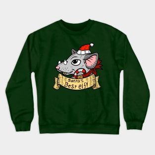 Christmas rat, santa's best elf. Crewneck Sweatshirt
